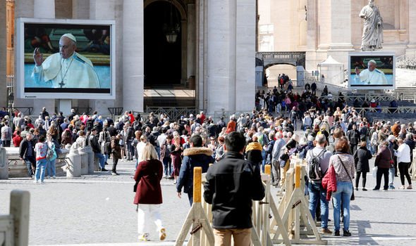 Pope Francis delivered his Sunday blessing over the internet from inside the Vatican